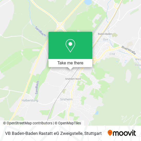 Карта VB Baden-Baden Rastatt eG Zweigstelle