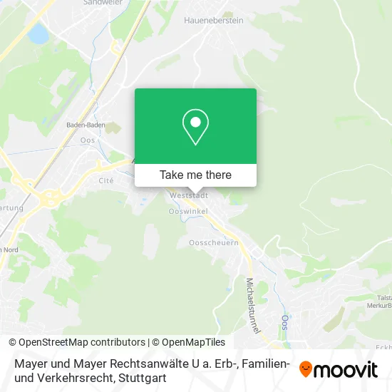 Карта Mayer und Mayer Rechtsanwälte U a. Erb-, Familien- und Verkehrsrecht