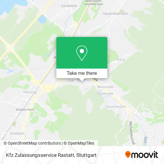 Карта Kfz Zulassungsservice Rastatt