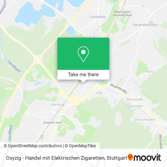 Карта Oxyzig - Handel mit Elektrischen Zigaretten