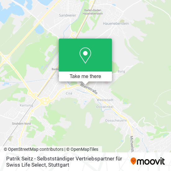 Patrik Seitz - Selbstständiger Vertriebspartner für Swiss Life Select map