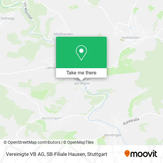 Карта Vereinigte VB AG, SB-Filiale Hausen