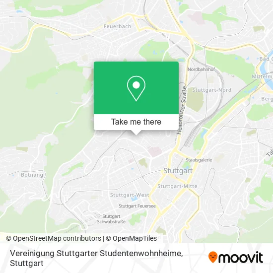 Карта Vereinigung Stuttgarter Studentenwohnheime