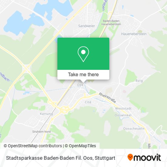 Карта Stadtsparkasse Baden-Baden Fil. Oos