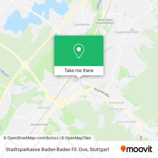 Карта Stadtsparkasse Baden-Baden Fil. Oos