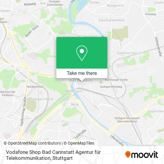 Карта Vodafone Shop Bad Cannstatt Agentur für Telekommunikation