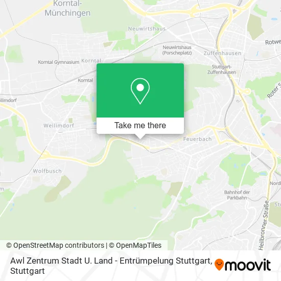 Карта Awl Zentrum Stadt U. Land - Entrümpelung Stuttgart