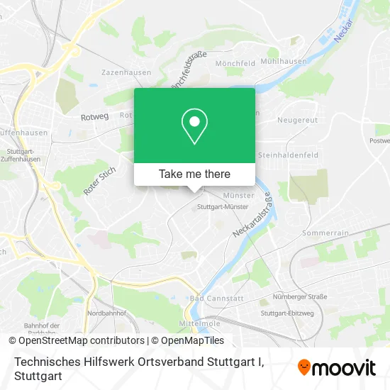 Карта Technisches Hilfswerk Ortsverband Stuttgart I