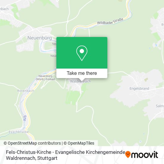 Fels-Christus-Kirche - Evangelische Kirchengemeinde Waldrennach map