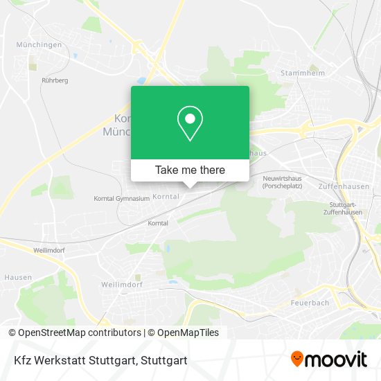 Карта Kfz Werkstatt Stuttgart