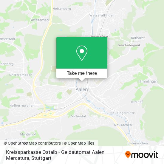 Карта Kreissparkasse Ostalb - Geldautomat Aalen Mercatura