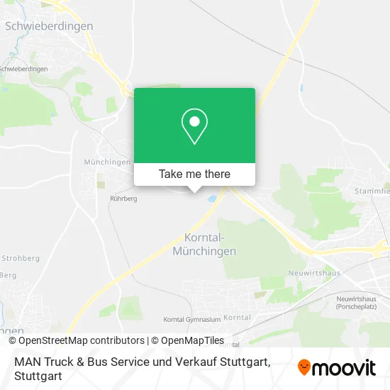 Карта MAN Truck & Bus Service und Verkauf Stuttgart