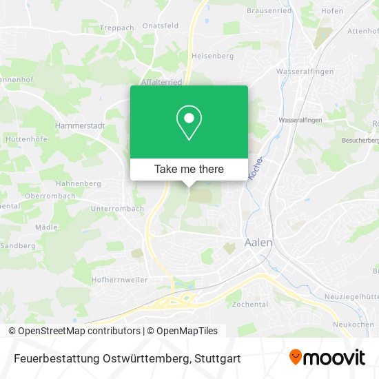 Feuerbestattung Ostwürttemberg map