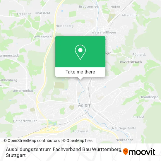 Карта Ausbildungszentrum Fachverband Bau Württemberg
