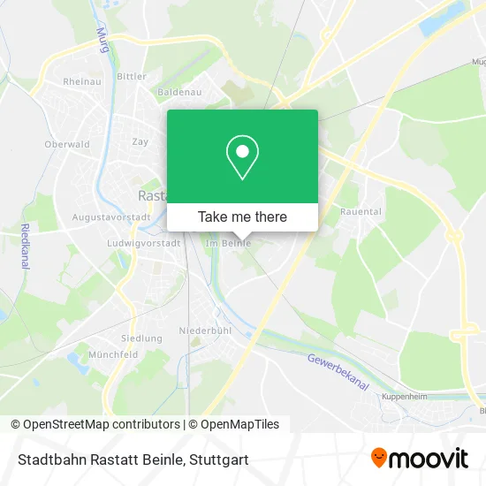 Карта Stadtbahn Rastatt Beinle