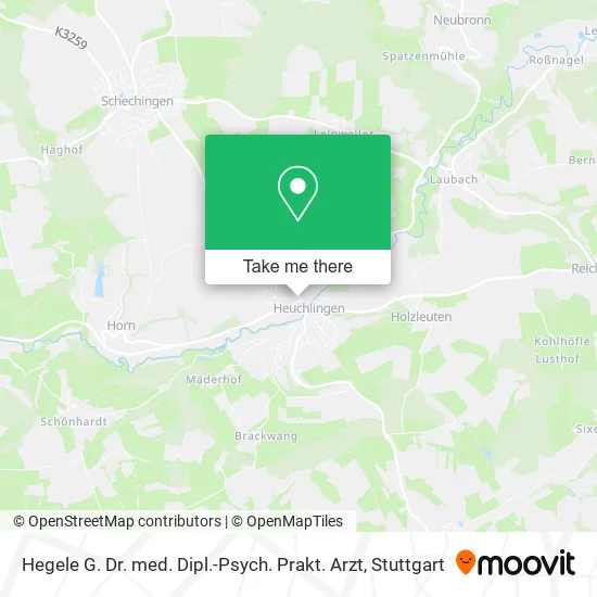 Карта Hegele G. Dr. med. Dipl.-Psych. Prakt. Arzt