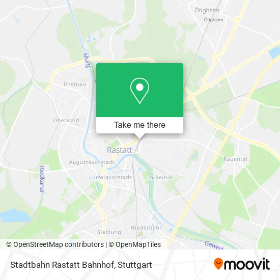 Карта Stadtbahn Rastatt Bahnhof