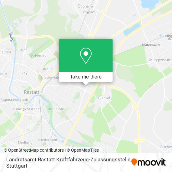 Карта Landratsamt Rastatt Kraftfahrzeug-Zulassungsstelle