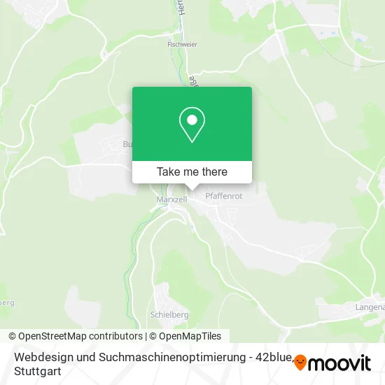 Карта Webdesign und Suchmaschinenoptimierung - 42blue