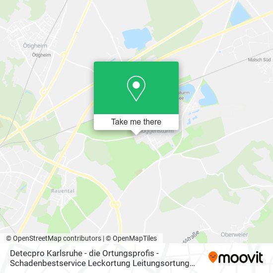 Карта Detecpro Karlsruhe - die Ortungsprofis - Schadenbestservice Leckortung Leitungsortung Feuchtemessun