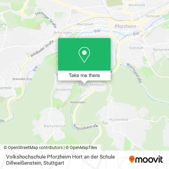 Карта Volkshochschule Pforzheim Hort an der Schule Dillweißenstein