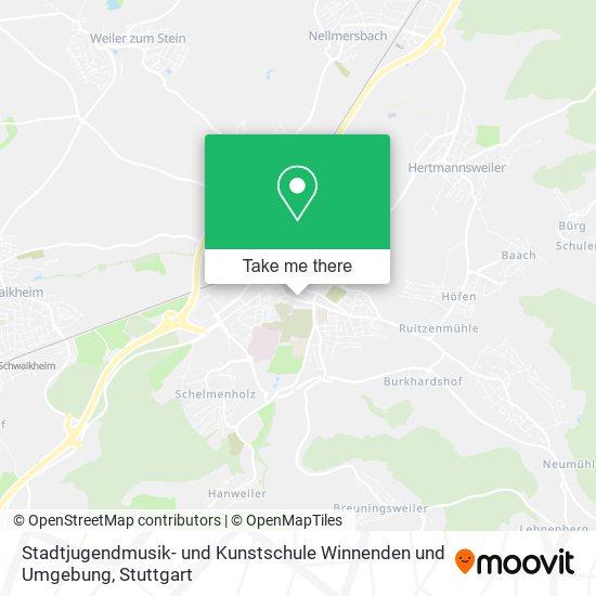 Карта Stadtjugendmusik- und Kunstschule Winnenden und Umgebung