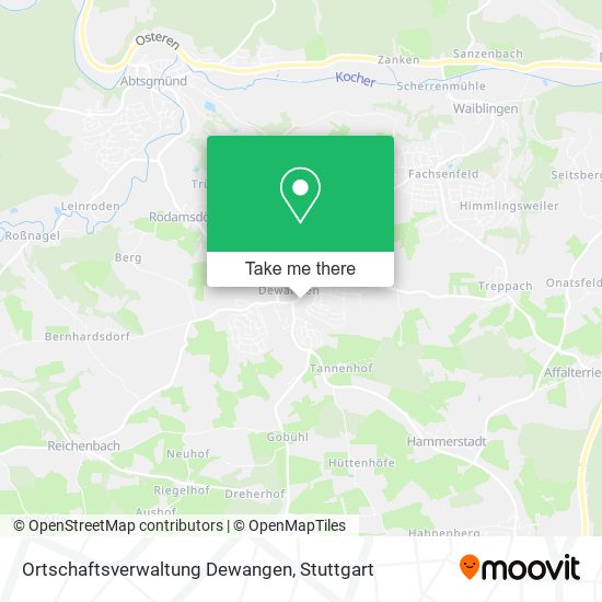 Карта Ortschaftsverwaltung Dewangen