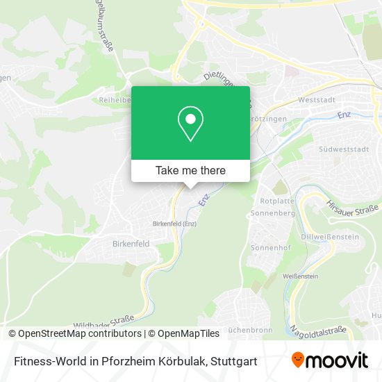 Fitness-World in Pforzheim Körbulak map