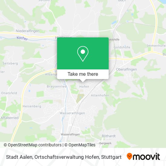 Карта Stadt Aalen, Ortschaftsverwaltung Hofen