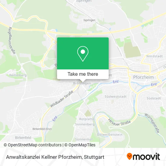 Карта Anwaltskanzlei Kellner Pforzheim