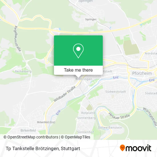 Карта Tp Tankstelle Brötzingen