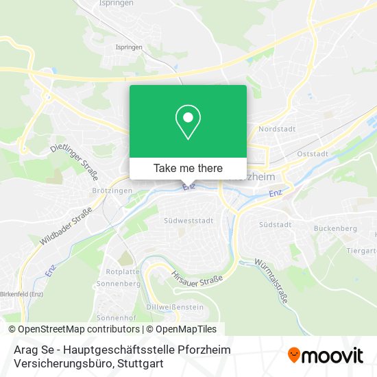 Arag Se - Hauptgeschäftsstelle Pforzheim Versicherungsbüro map