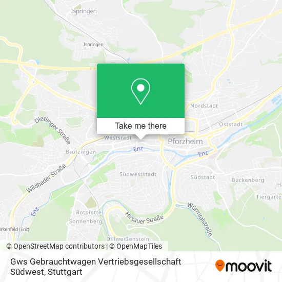 Карта Gws Gebrauchtwagen Vertriebsgesellschaft Südwest