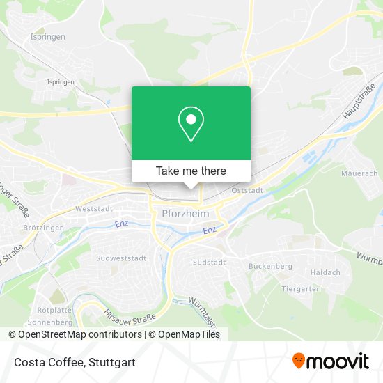 Costa Coffee map