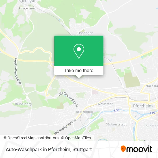 Карта Auto-Waschpark in Pforzheim