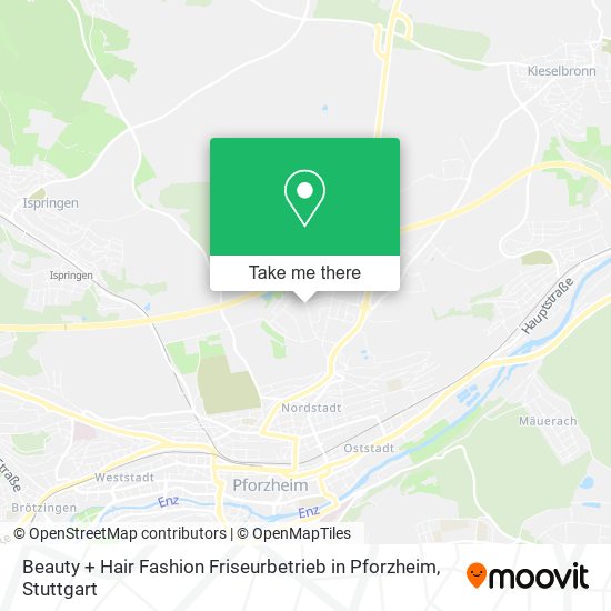 Beauty + Hair Fashion Friseurbetrieb in Pforzheim map