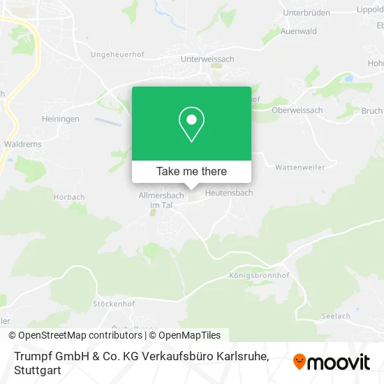 Карта Trumpf GmbH & Co. KG Verkaufsbüro Karlsruhe