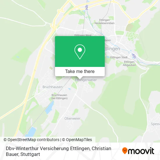 Карта Dbv-Winterthur Versicherung Ettlingen, Christian Bauer