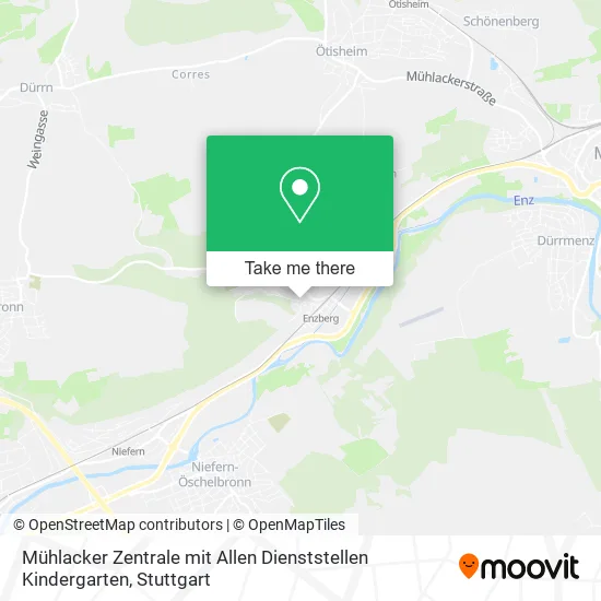 Карта Mühlacker Zentrale mit Allen Dienststellen Kindergarten