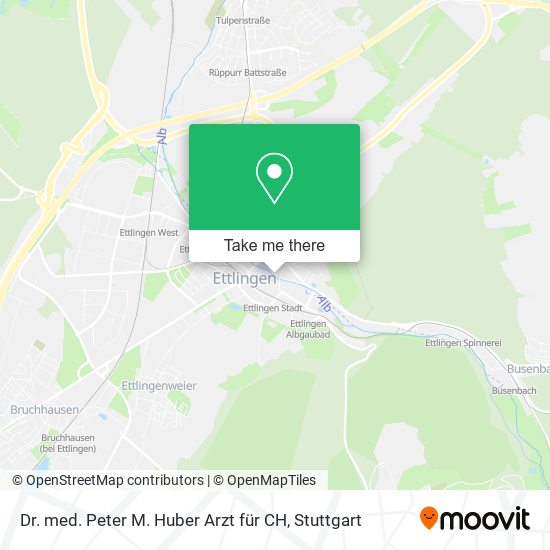 Карта Dr. med. Peter M. Huber Arzt für CH