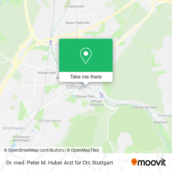 Карта Dr. med. Peter M. Huber Arzt für CH