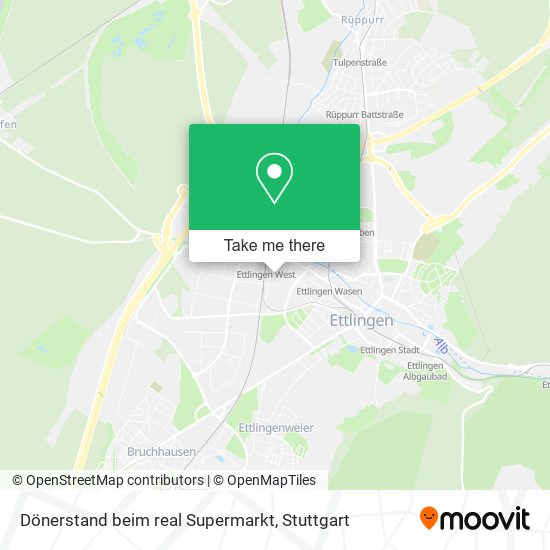 Dönerstand beim real Supermarkt map