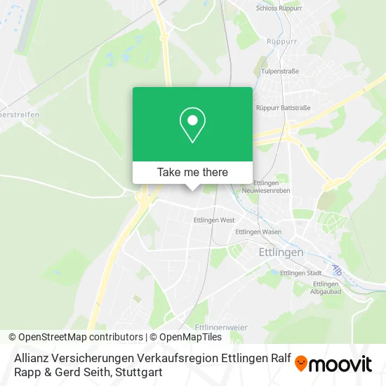 Карта Allianz Versicherungen Verkaufsregion Ettlingen Ralf Rapp & Gerd Seith
