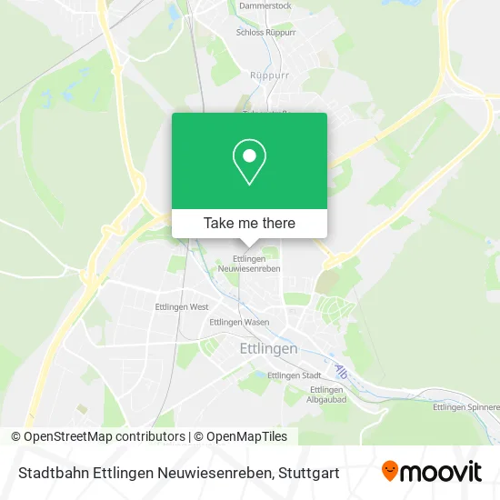 Карта Stadtbahn Ettlingen Neuwiesenreben