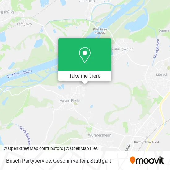 Карта Busch Partyservice, Geschirrverleih