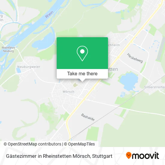 Карта Gästezimmer in Rheinstetten Mörsch