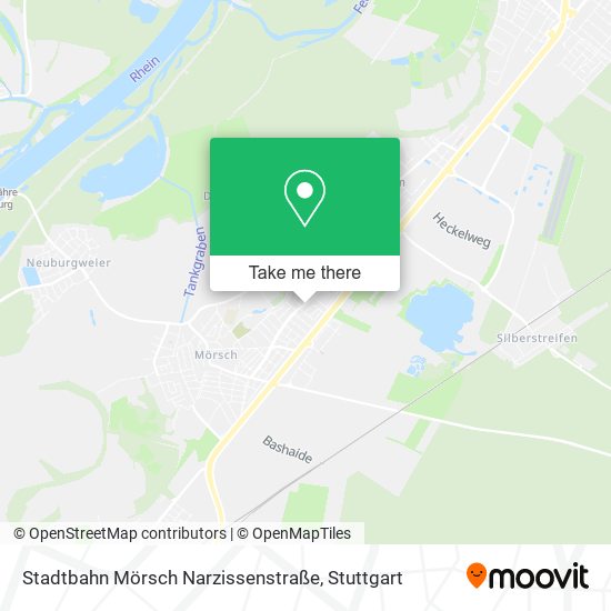 Карта Stadtbahn Mörsch Narzissenstraße
