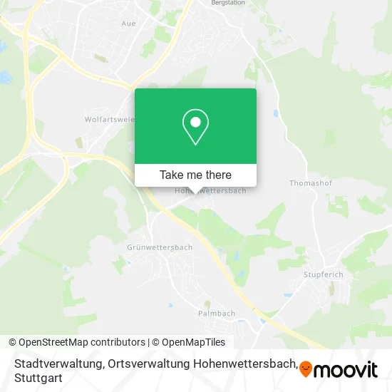 Карта Stadtverwaltung, Ortsverwaltung Hohenwettersbach