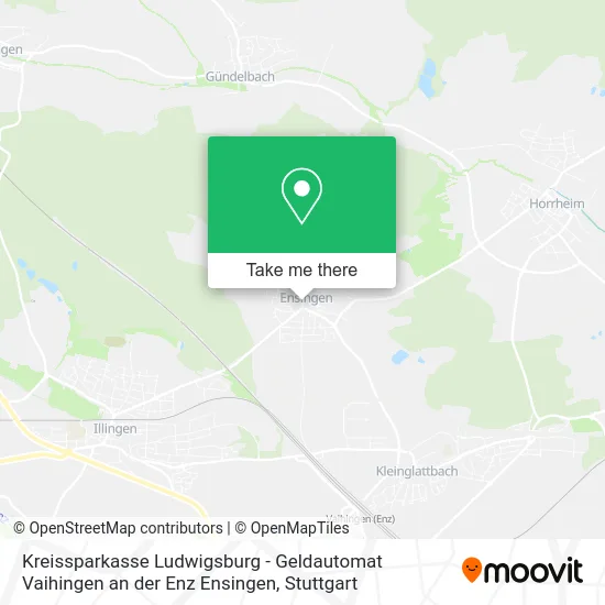 Карта Kreissparkasse Ludwigsburg - Geldautomat Vaihingen an der Enz Ensingen