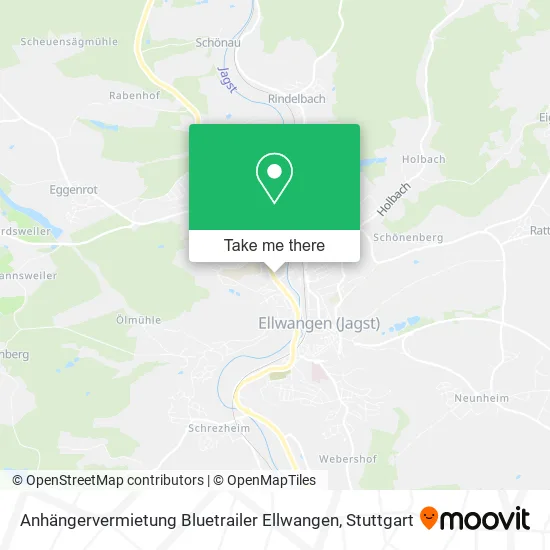 Карта Anhängervermietung Bluetrailer Ellwangen